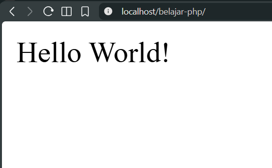 Output Hello World di PHP